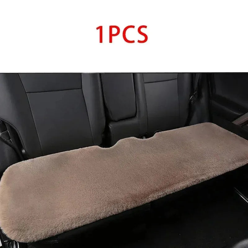 Plush Rabbit Fur Car Seat Cushion Winter Warmth Thick Wool Square Multicolor Cushion for Main Driver or Co-pilot Cover Universal