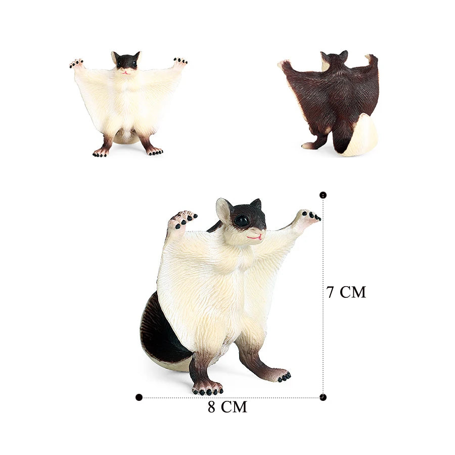 Realistic Sugar Glider Flying Squirrel Forest Animals Model Figures Wild Life Figurine Collection Fun Educational Marsupial Toy
