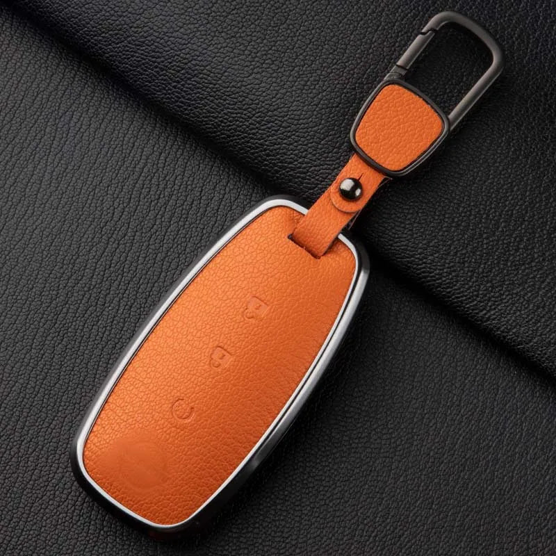 Sheepskin Key Case Cover,for Nissan Leaf Juke Micra Qashqai J11 X-Trail T32/33 Tiida Pathfinder Versa Note Patrol Metal Sheepski