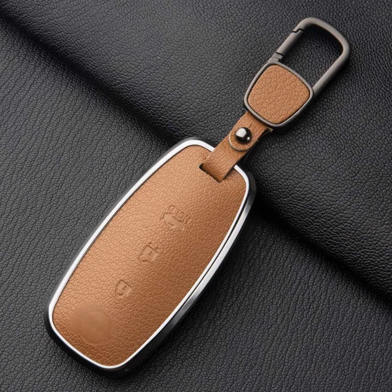 Sheepskin Key Case Cover,for Nissan Leaf Juke Micra Qashqai J11 X-Trail T32/33 Tiida Pathfinder Versa Note Patrol Metal Sheepski