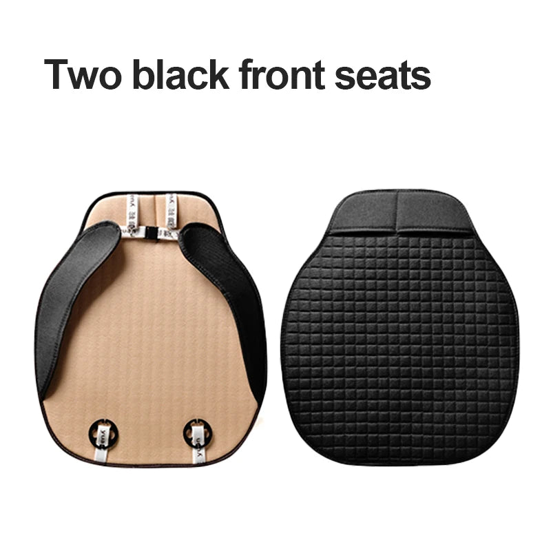 SEAMETAL Universal Flax Car Seat Covers Front Rear Breathable Linen Cushion Anti Slip Auto Seat Protector Mat Pad Four Seasons