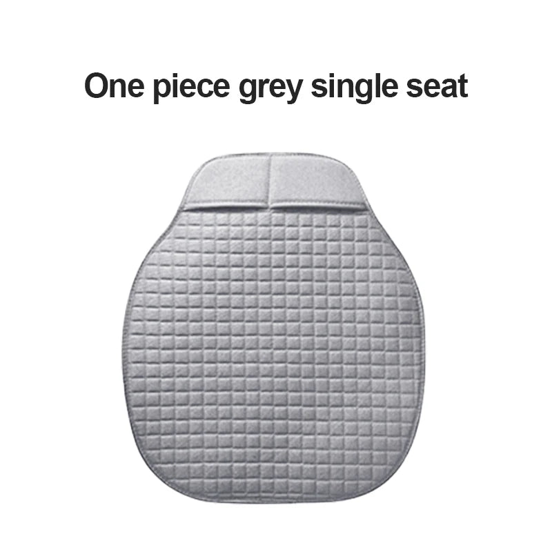 SEAMETAL Universal Flax Car Seat Covers Front Rear Breathable Linen Cushion Anti Slip Auto Seat Protector Mat Pad Four Seasons