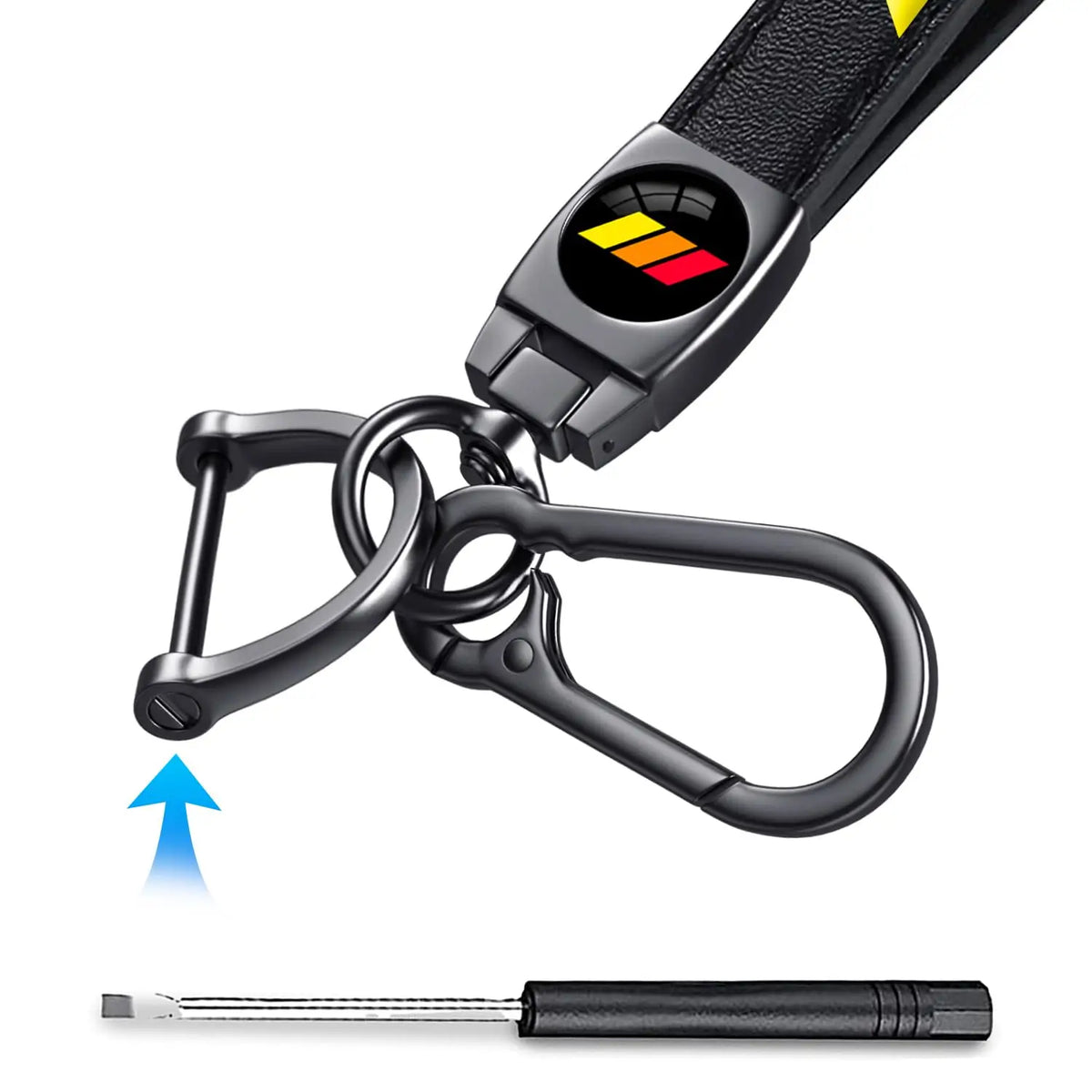 5Pcs Leather Keychain for Toyota Tacoma 4Runner Tundra TRD Camry Rav4 Metal Key Chain With Tire Valve Stem Caps Car Accessories
