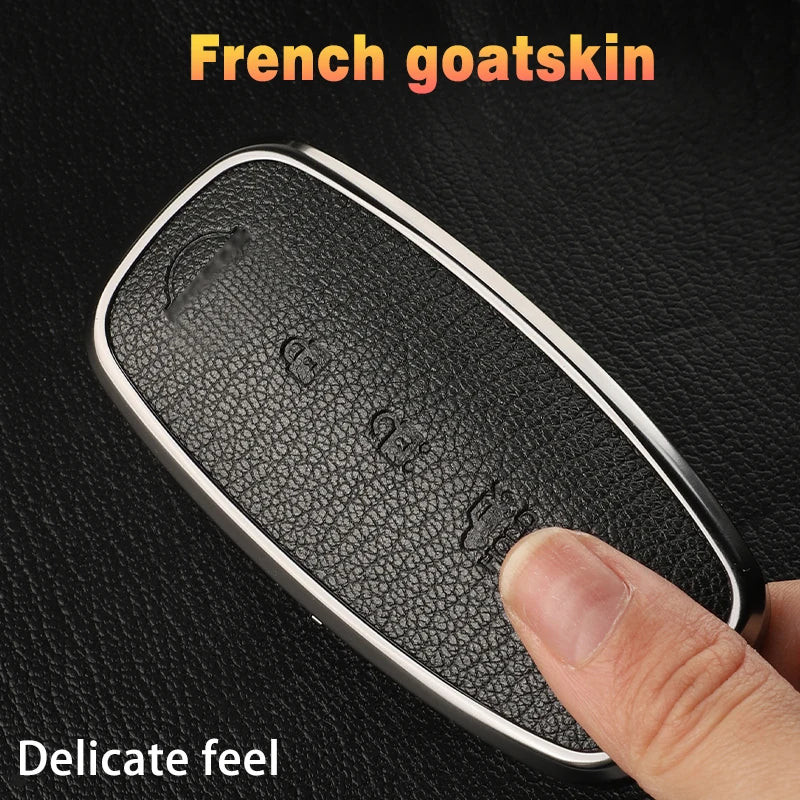 Sheepskin Key Case Cover,for Nissan Leaf Juke Micra Qashqai J11 X-Trail T32/33 Tiida Pathfinder Versa Note Patrol Metal Sheepski
