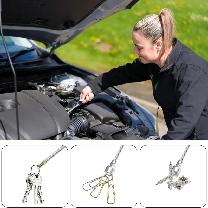 Flexible Magnetic Pickup Tool Extendable Magnetic Handheld Stick with Non-Slip Handle Retrieval Tools for Pick-up Screws Nuts