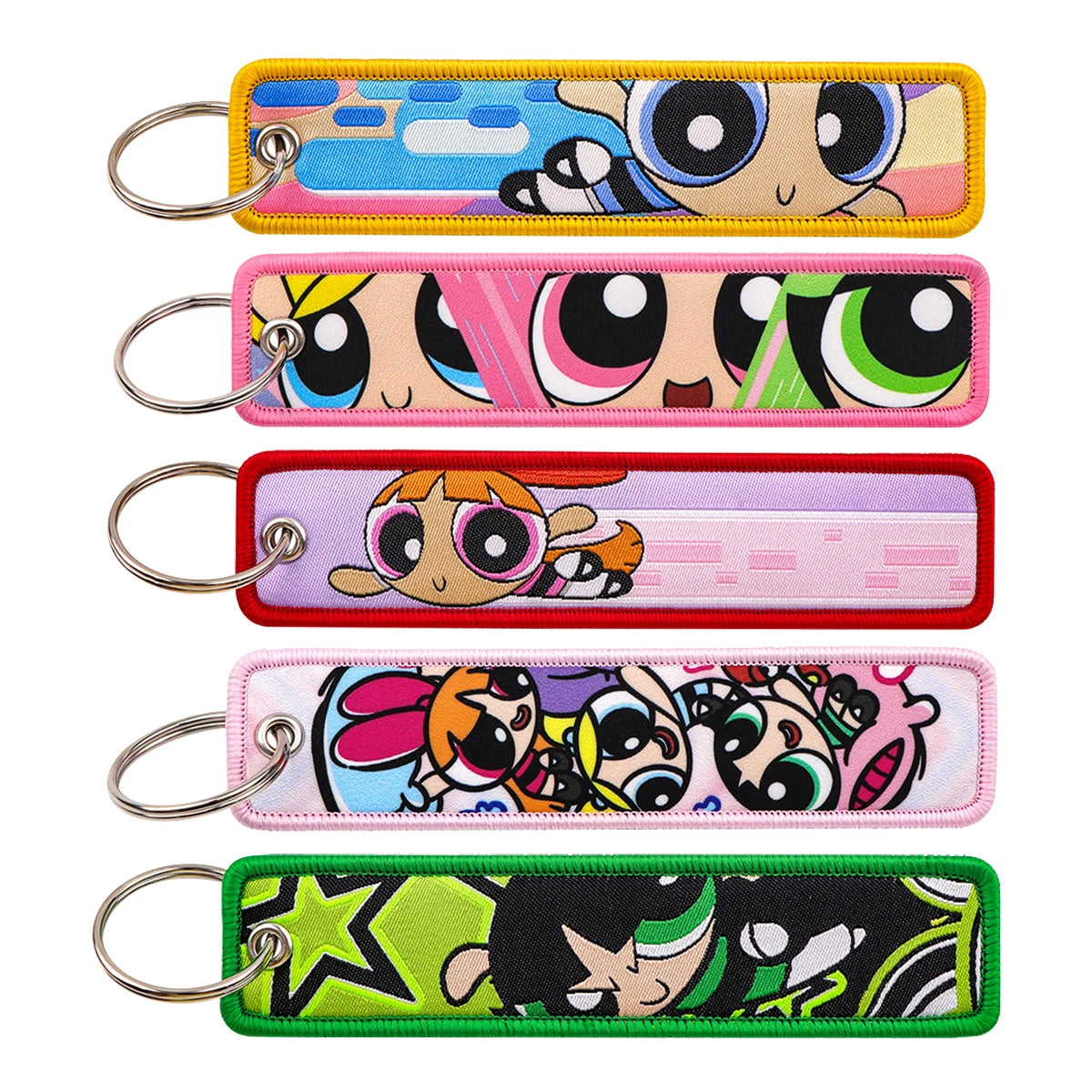 Vibrant Girls Embroidery Key Fob Key Tag For Motorcycles Cars Backpack Keychain Fashion Keyring Gifts for Men Women Accessories