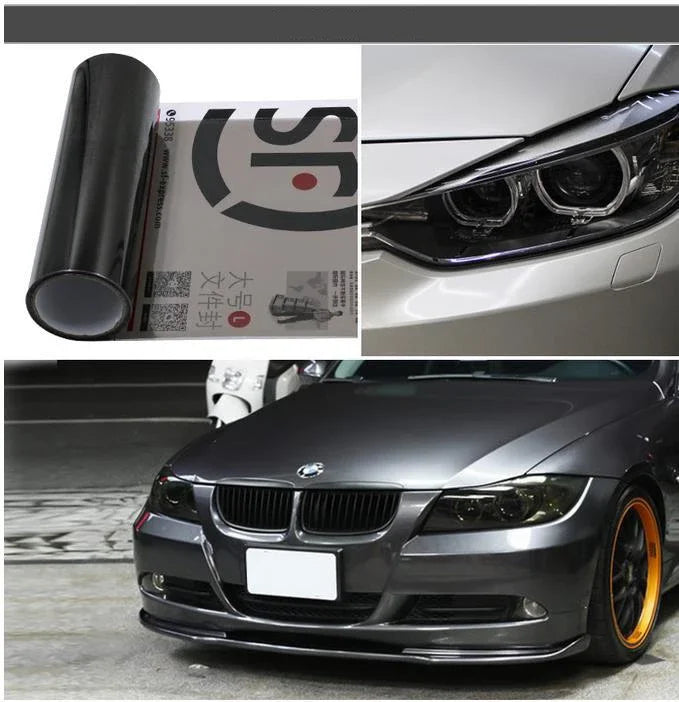 Gloss Transparent Light Black Smoke PVC Film Tint 30 X60cm Auto Car Light Headlight Taillight Tint Vinyl Film Sticker Wrap Cover