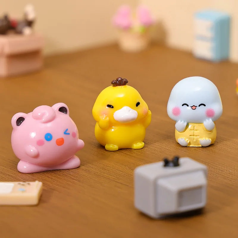 6Pcs/Set Pokemon Pikachu Anime Figures Cute Charmander Bulbasaur Luminous Kawaii Ornament Collection Q.ver Toy For Adult Gift