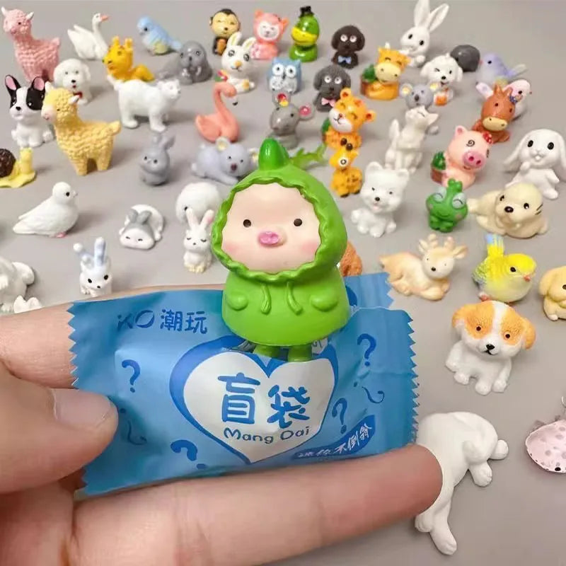 ,2026 Small Gift Mini Independent Packaging Blind Bag Surprise Kawaii Animal Model Toy Bear Pig Blind Box Birthday Party Favors