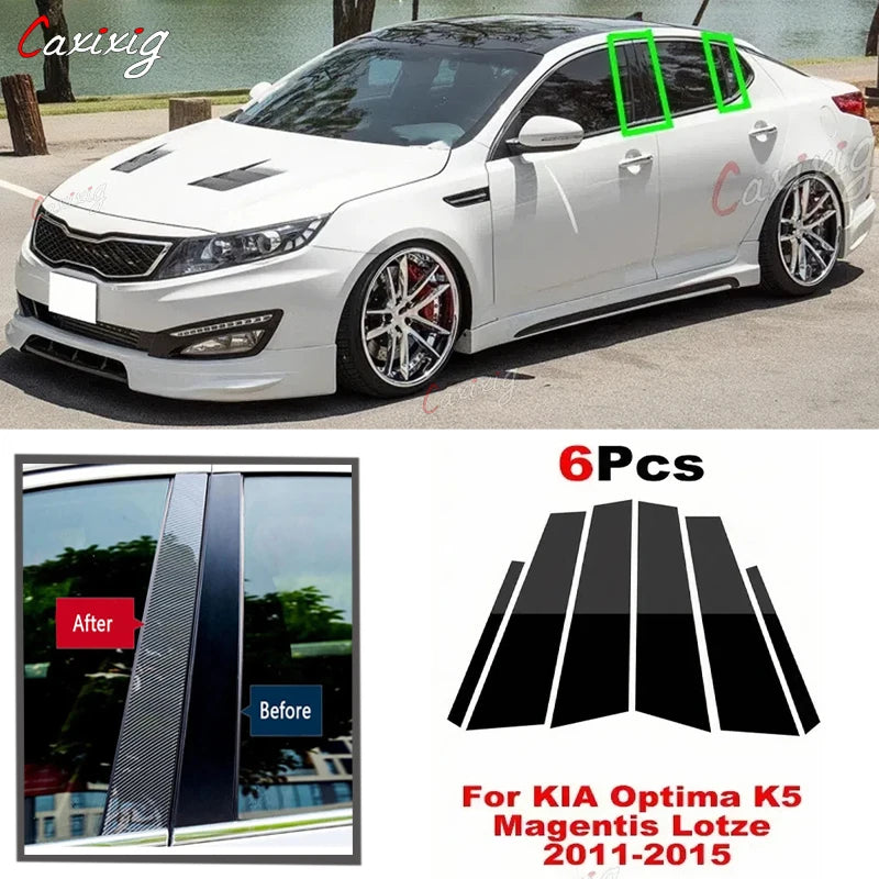 Car Door Window Column BC Pillar Post Trim Sticker Cover for KIA Optima K5 Magentis Lotze 2011 2012 2013 2014 2015 Accessories