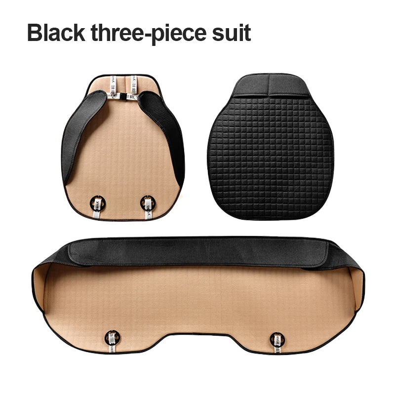 SEAMETAL Universal Flax Car Seat Covers Front Rear Breathable Linen Cushion Anti Slip Auto Seat Protector Mat Pad Four Seasons