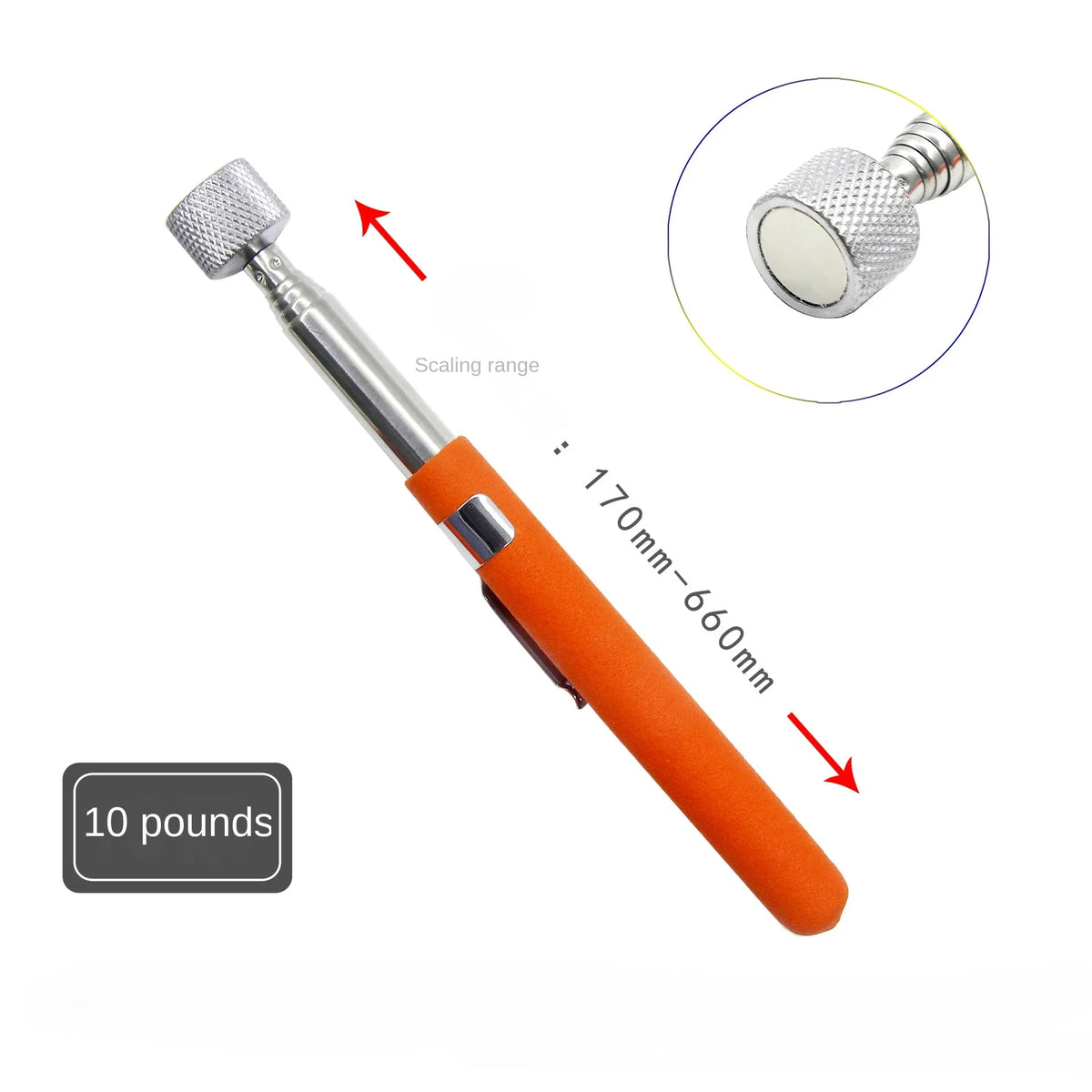 1/3/5PCS Telescopic Magnetic Pickup Tool with LED Light Extendable Metal Magnet Stick for Auto Repair and Metal Parts Retrieval