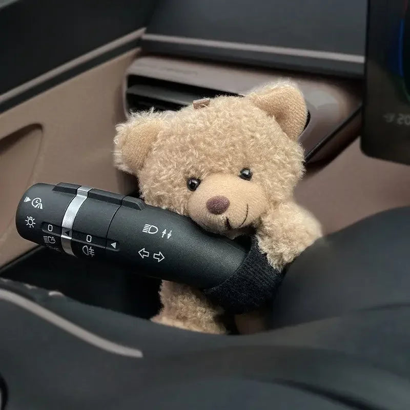 New Soft Panda Car Doll, Funny Cartoon Gear Shift Knob Cover Anti-Skid Dashboard Ornament for Automotive Interior Decor