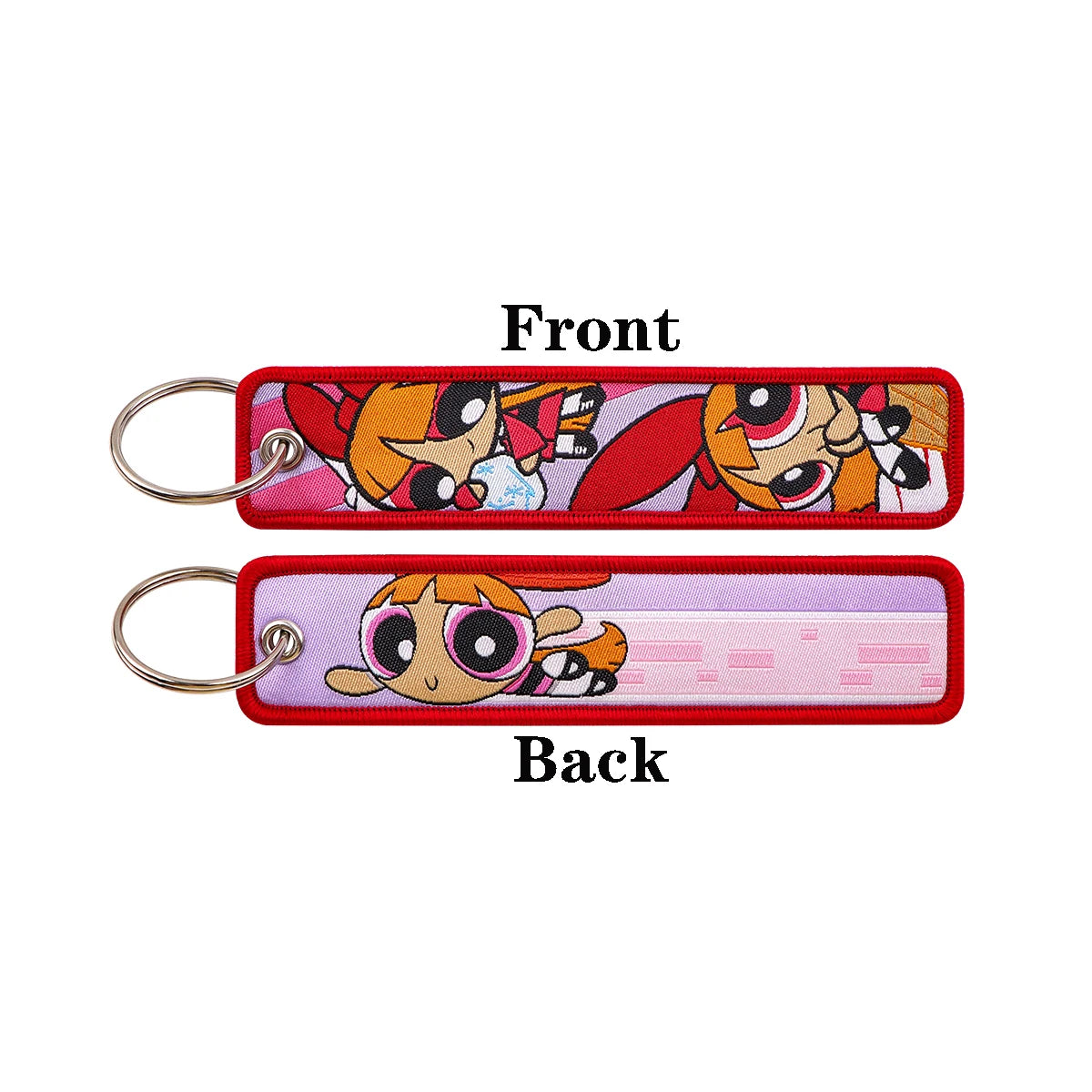Vibrant Girls Embroidery Key Fob Key Tag For Motorcycles Cars Backpack Keychain Fashion Keyring Gifts for Men Women Accessories