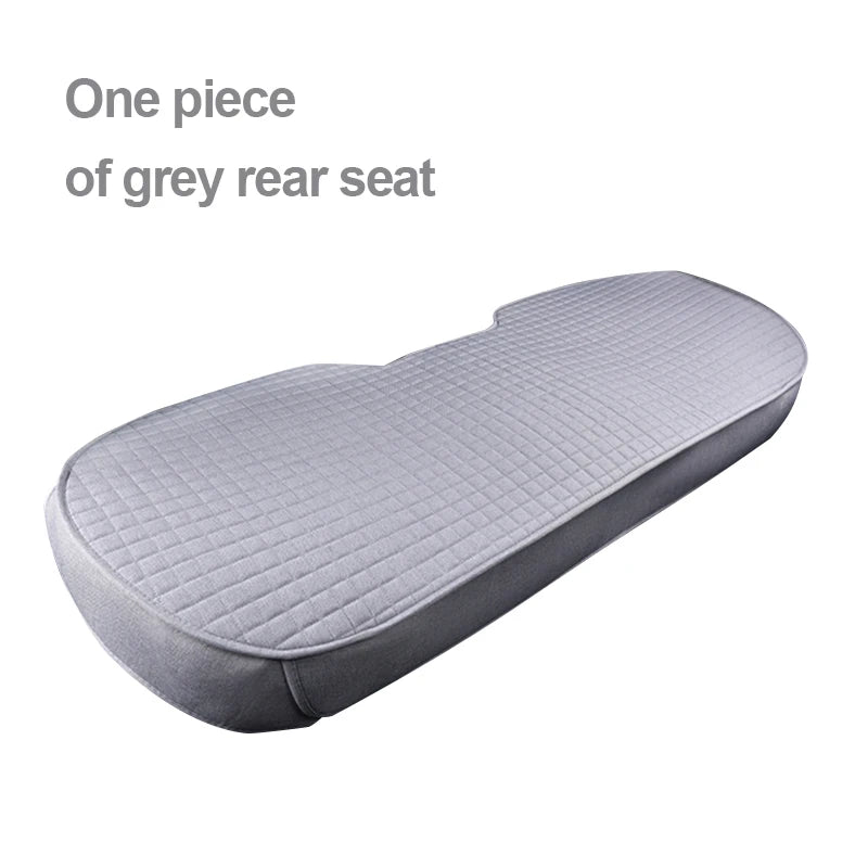 SEAMETAL Universal Flax Car Seat Covers Front Rear Breathable Linen Cushion Anti Slip Auto Seat Protector Mat Pad Four Seasons
