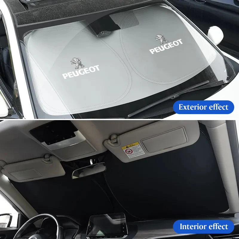 Car Front Windshield Sun Shade Visor UV Protection Shield For Peugeot 5008 508 408 4008 308 3008 208 2008 Landtrek Rifter e-Expe