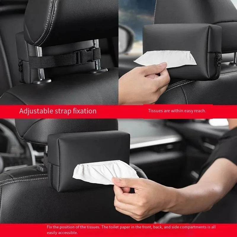 Car Interior Tissue Box Car Armrest Box Tissue Box Car Interior Bag Drawstring Paper Bag Napkins Minimalist Car Rear Seat Back