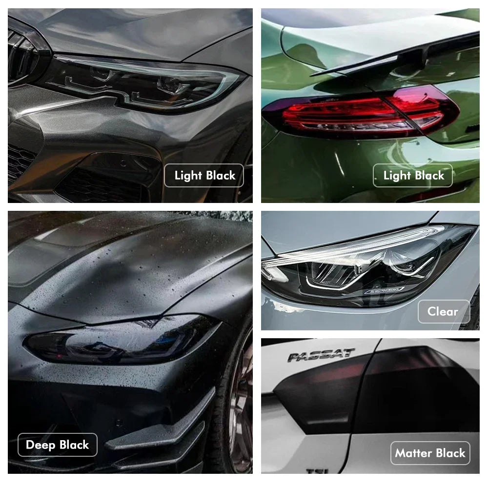 Gloss Transparent Light Black Smoke PVC Film Tint Headlight Taillight Wrap Cover Film Foil Sticker Diy Auto Waterproof Stickers