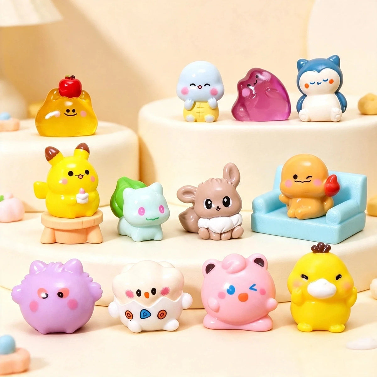 12pcs of Anime Character mini Set, Cute Pocket Monster mini Decoration, Suitable for Wholesale Purchase by Enthusiasts