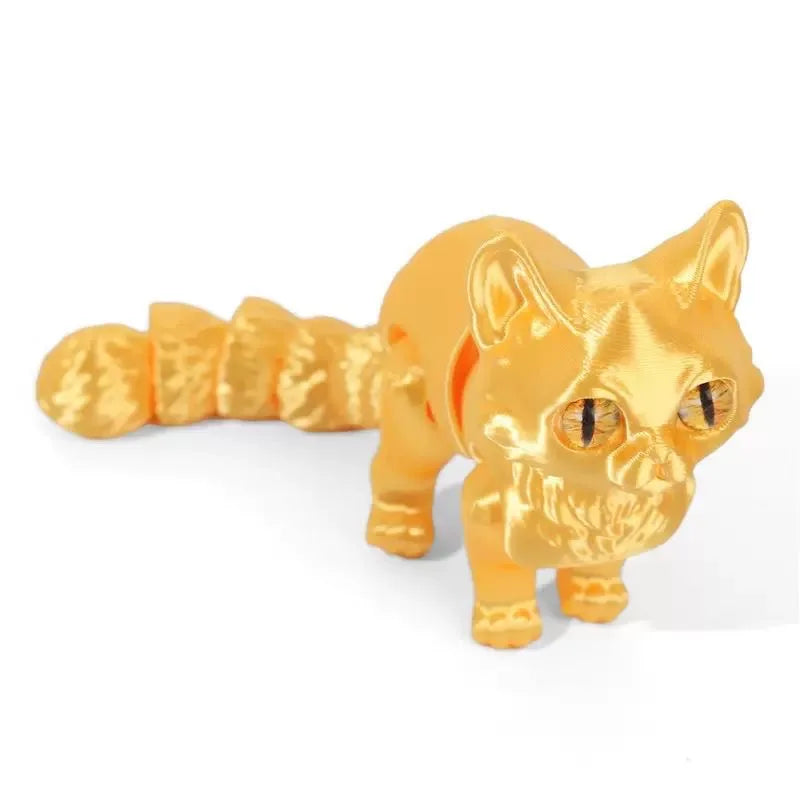 1/2/3/6pcs Colorful Candy Cat 3D Printed Movable Joint Simulation Mini Candy Cat Action Figures Desktop Ornament Birthday Gifts