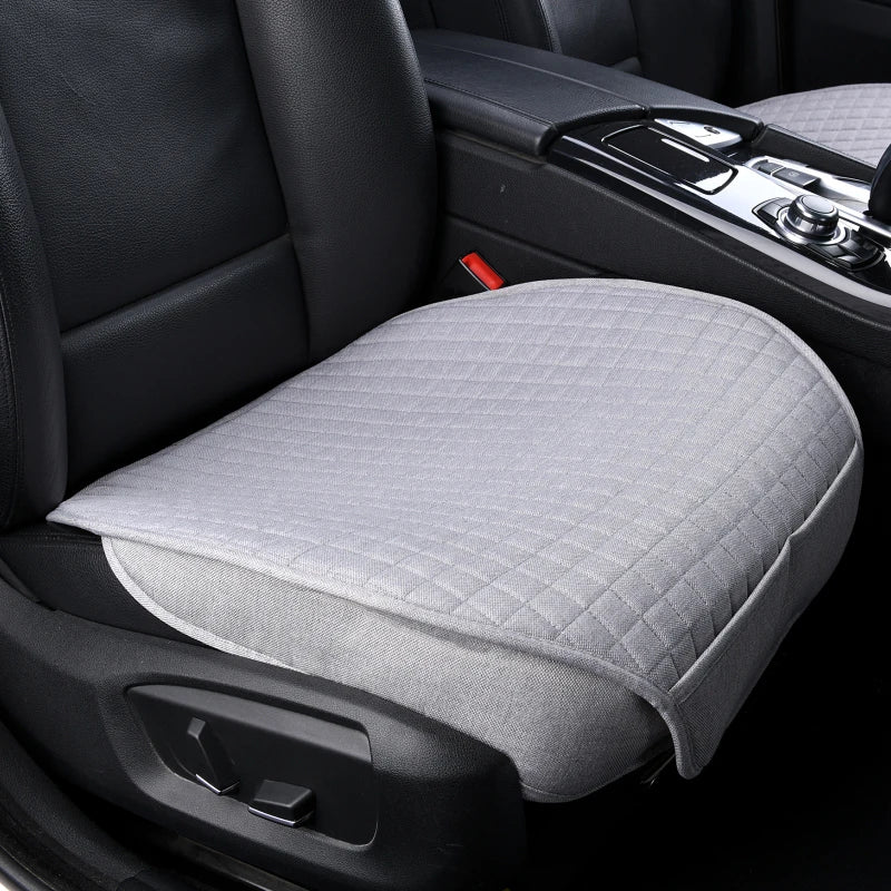 SEAMETAL Universal Flax Car Seat Covers Front Rear Breathable Linen Cushion Anti Slip Auto Seat Protector Mat Pad Four Seasons