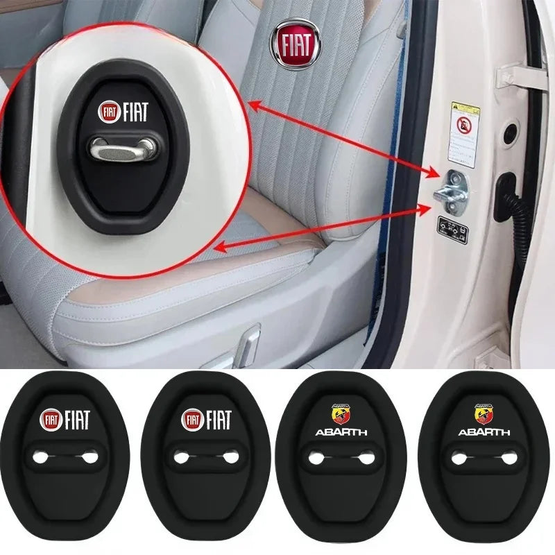 2/4pc Mute Damping Cushion Silicone Car Door Lock Buckle Cover FIAT 500 Ducato Panda Grande Punto Tipo Abarth Pulse 500L 600
