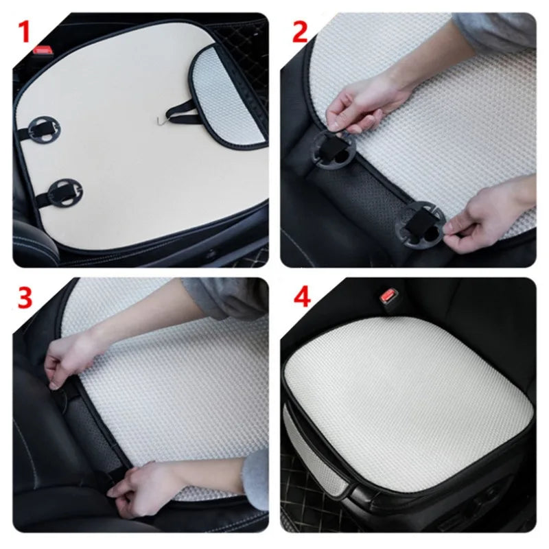 Universal Breathable Car Seat Cushion Non-slip Wear-resistant Rear Seat Cushion Solid Color Ice Silk Auto Protector Mat Pad