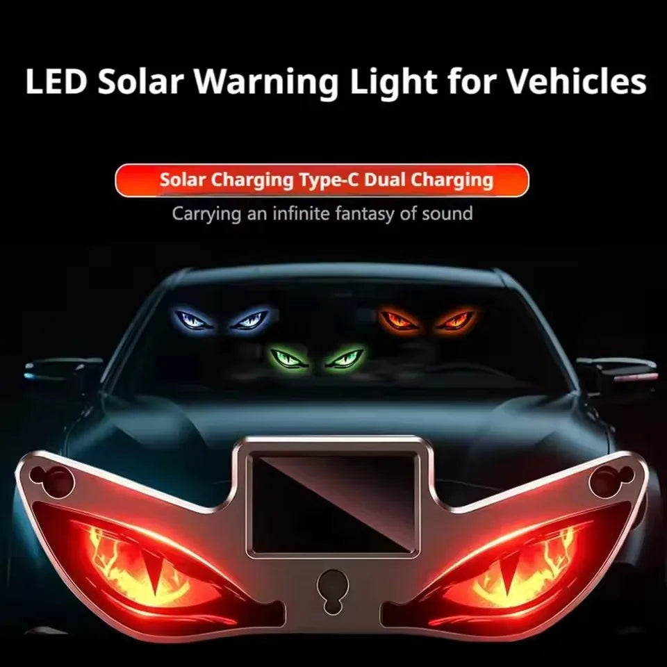 Animated Devil Eyes LED Car Light Smart Dynamic Eye Display Windshield Decorative Light For Vehicle Interior Car Accessories