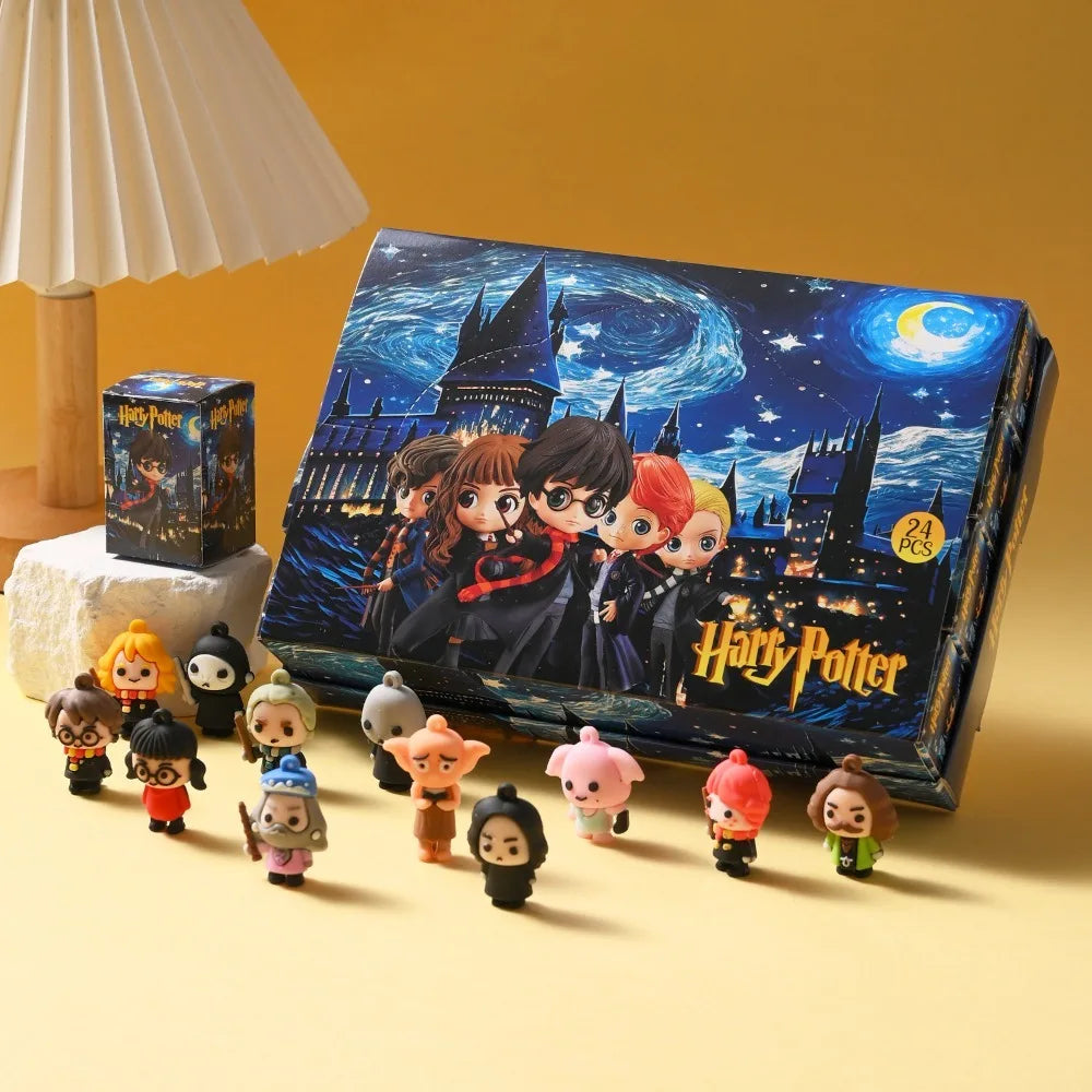 Harry Potter blind box keychain 12 PCS set, 3D PVC Hermione cartoon character mini doll pendant, collection of surprise box toys