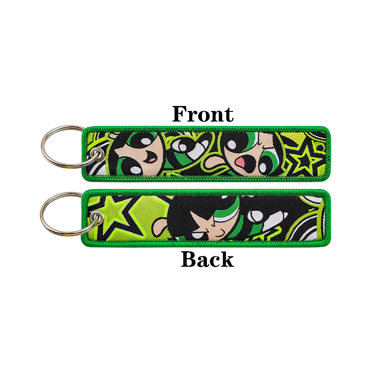 Vibrant Girls Embroidery Key Fob Key Tag For Motorcycles Cars Backpack Keychain Fashion Keyring Gifts for Men Women Accessories