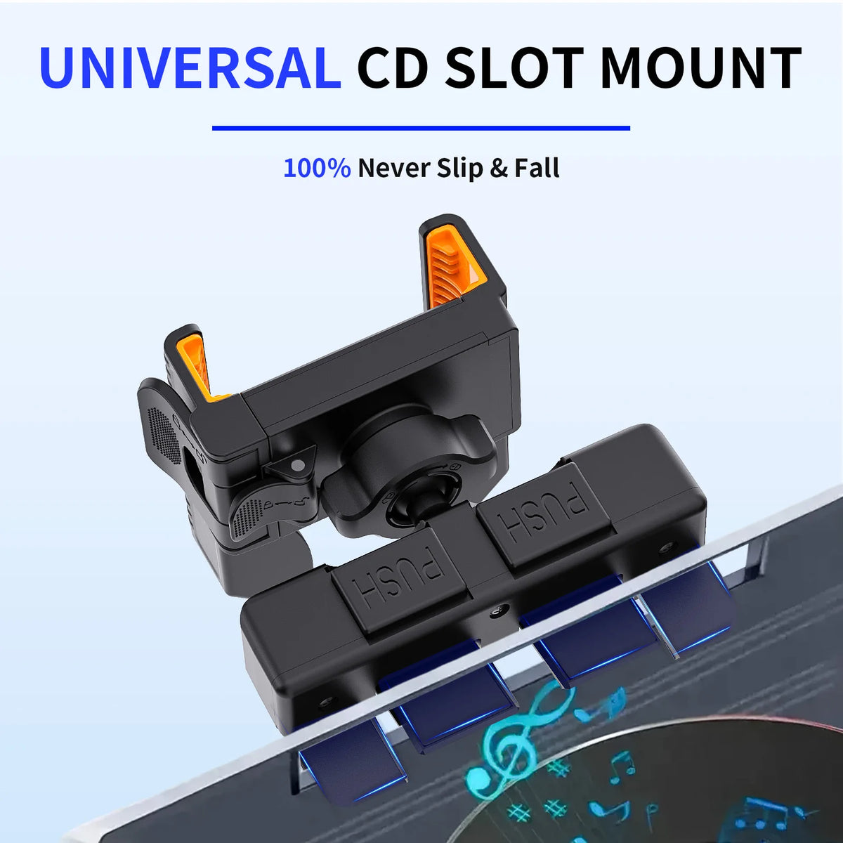 360 Degree Rotation Universal Car CD Slot Phone Stand One-Touch Release Car Phone Holder for IPhone 12-16 Pro Max Samsung Xiaomi