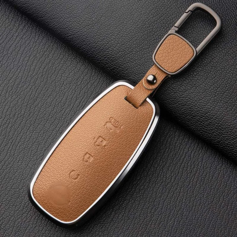 Sheepskin Key Case Cover,for Nissan Leaf Juke Micra Qashqai J11 X-Trail T32/33 Tiida Pathfinder Versa Note Patrol Metal Sheepski