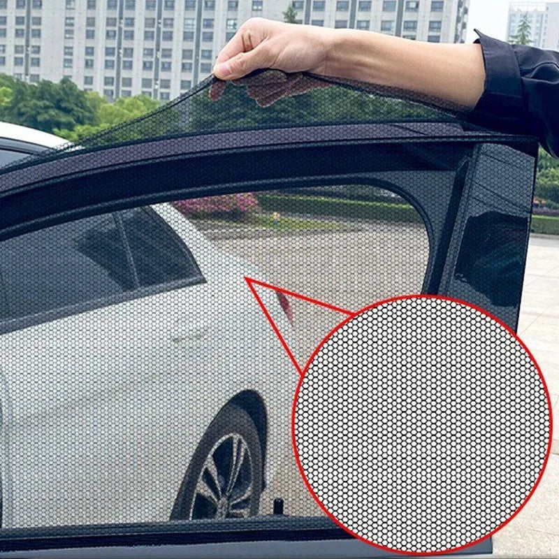 4PC Universal Side Window Sunshade Mesh Visor Protection Privacy Mosquito Mesh Net Curtains UV Protect Car Interior Accessories
