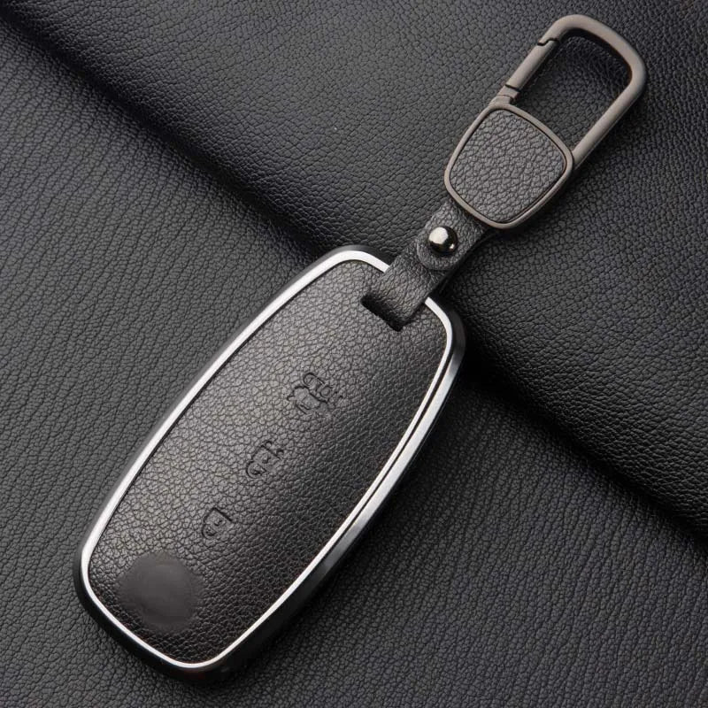 Sheepskin Key Case Cover,for Nissan Leaf Juke Micra Qashqai J11 X-Trail T32/33 Tiida Pathfinder Versa Note Patrol Metal Sheepski