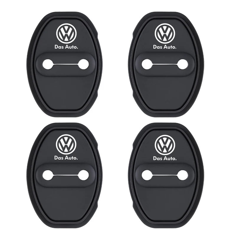 4pc Car Door Mute Damping Cushion Silicone Door Lock Buckle Door Protective Cover for VW Volkswagen Passat Rline Golf GTI Bora