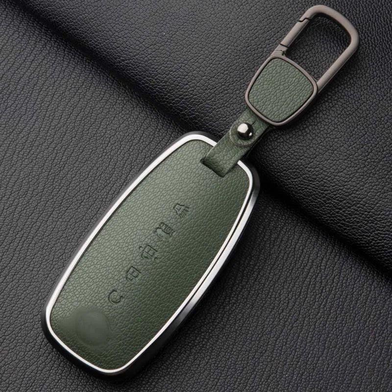 Sheepskin Key Case Cover,for Nissan Leaf Juke Micra Qashqai J11 X-Trail T32/33 Tiida Pathfinder Versa Note Patrol Metal Sheepski