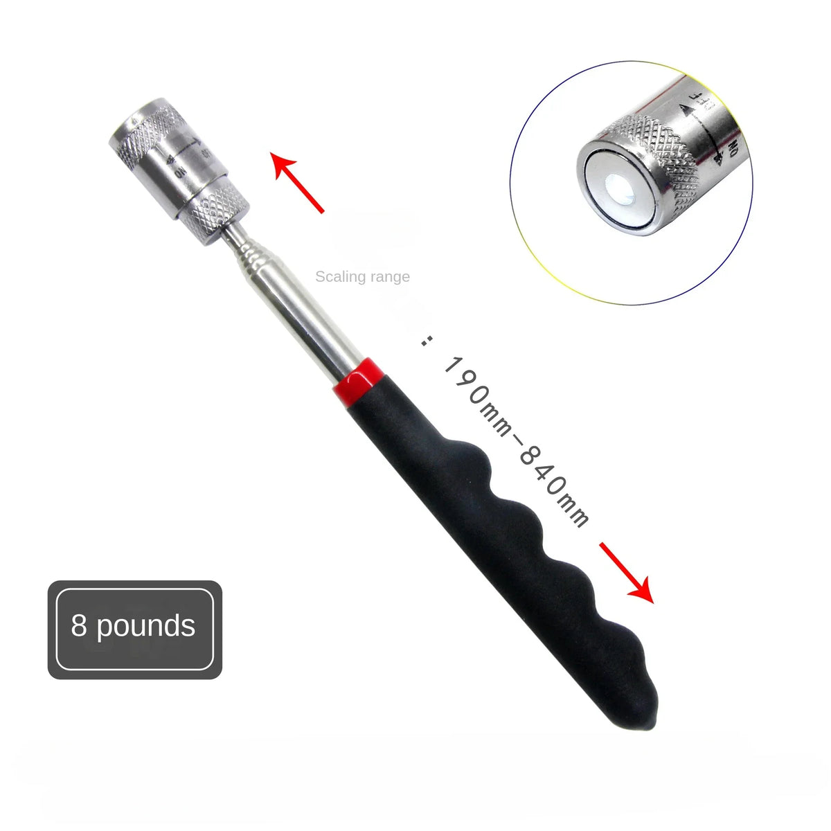1/3/5PCS Telescopic Magnetic Pickup Tool with LED Light Extendable Metal Magnet Stick for Auto Repair and Metal Parts Retrieval