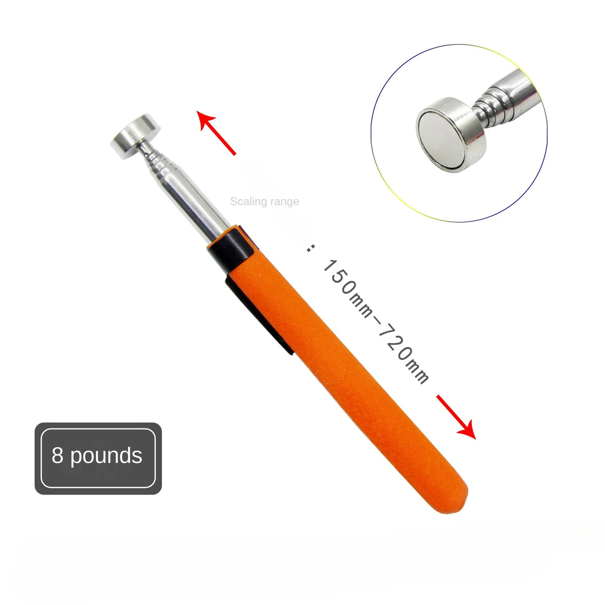 1/3/5PCS Telescopic Magnetic Pickup Tool with LED Light Extendable Metal Magnet Stick for Auto Repair and Metal Parts Retrieval