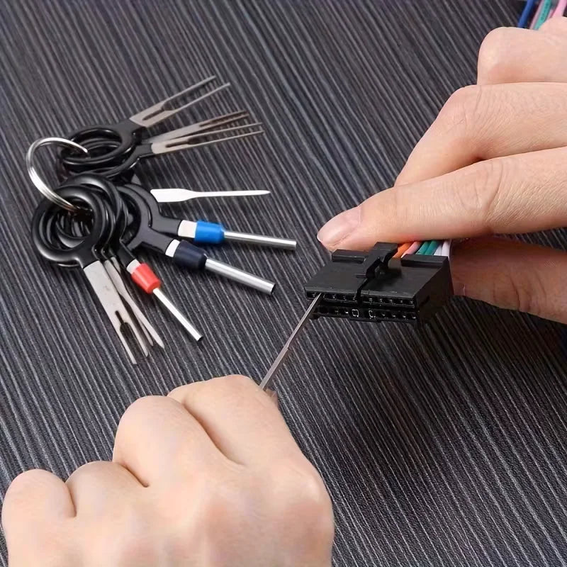 11pcs Car Plug Circuit Board Harness Terminal Disassembly Tool, Car Electrical Wiring Crimping Pin Extraction Kit