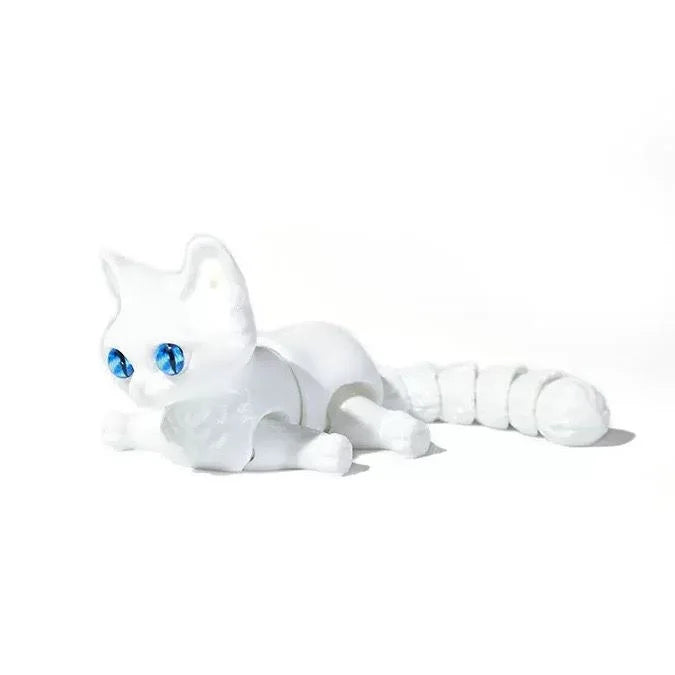 1/2/3/6pcs Colorful Candy Cat 3D Printed Movable Joint Simulation Mini Candy Cat Action Figures Desktop Ornament Birthday Gifts