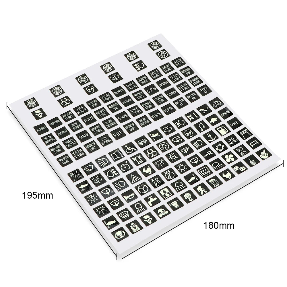 Luminous Car Sticker Instrument Panel Buttons Stickers PVC Truck Decoration Rocker Switch Label Circuit Decal