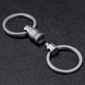 Titanium Alloy 360-Degree Rotating Self-Locking Keychain — Quick-Release Key Fob with Retractable Design and Carabiner Clip