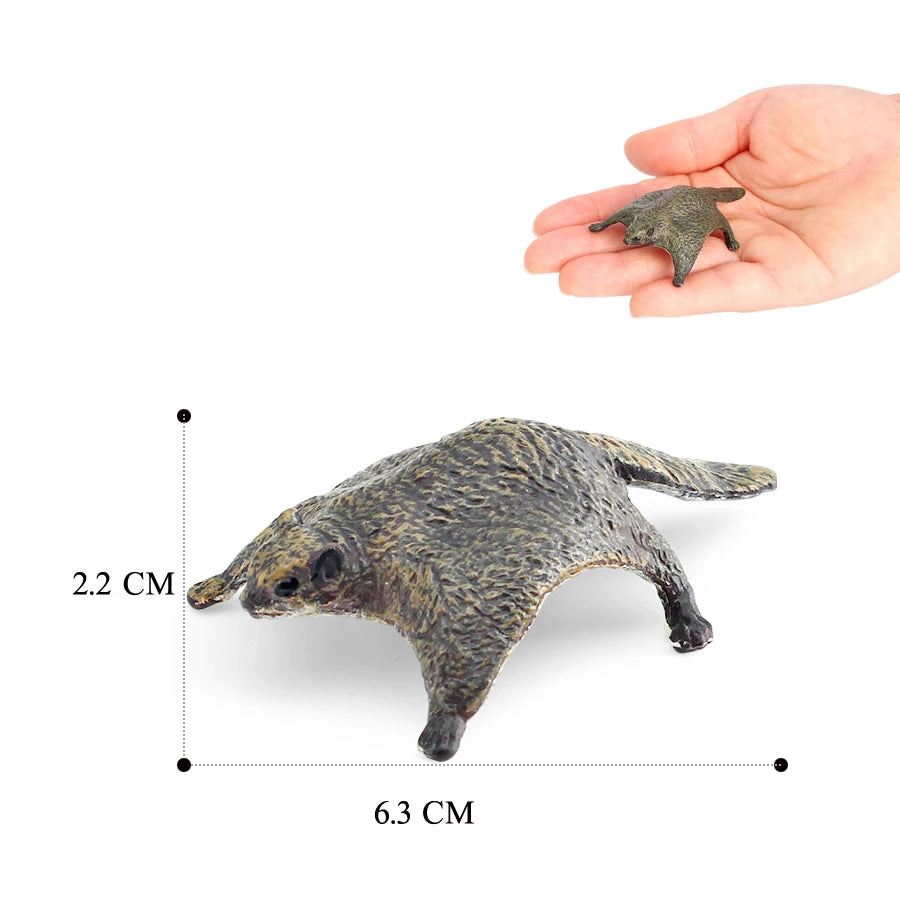 Realistic Sugar Glider Flying Squirrel Forest Animals Model Figures Wild Life Figurine Collection Fun Educational Marsupial Toy