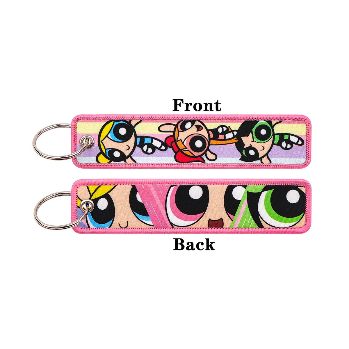 Vibrant Girls Embroidery Key Fob Key Tag For Motorcycles Cars Backpack Keychain Fashion Keyring Gifts for Men Women Accessories