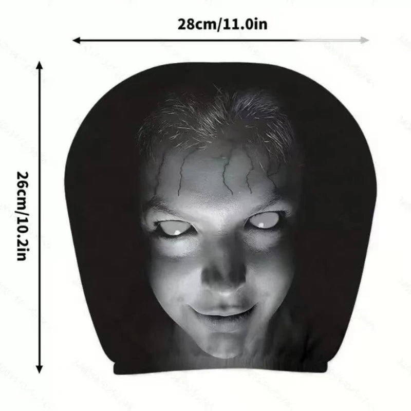 2pc Halloween Face Printed Car Pillowcase Soft Comfortable Decorative Washable Polyester Fabric Cushion Cover Auto Seat Headrest
