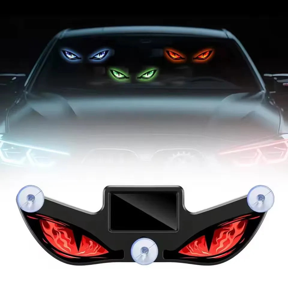 Animated Devil Eyes LED Car Light Smart Dynamic Eye Display Windshield Decorative Light For Vehicle Interior Car Accessories