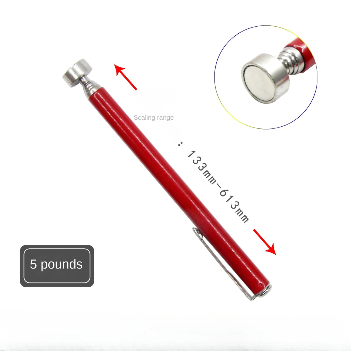 1/3/5PCS Telescopic Magnetic Pickup Tool with LED Light Extendable Metal Magnet Stick for Auto Repair and Metal Parts Retrieval